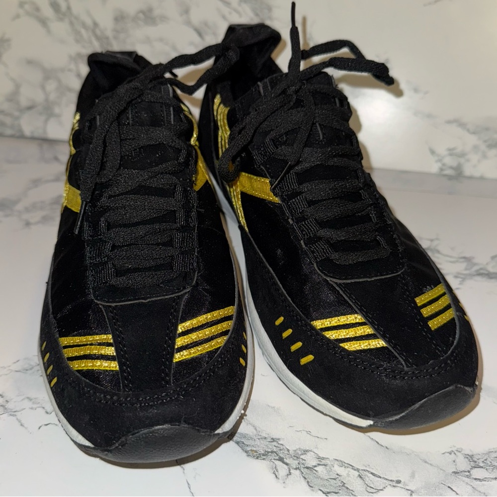 Avon Black and Gold Sneaker Espadrilles - Picture 2 of 9